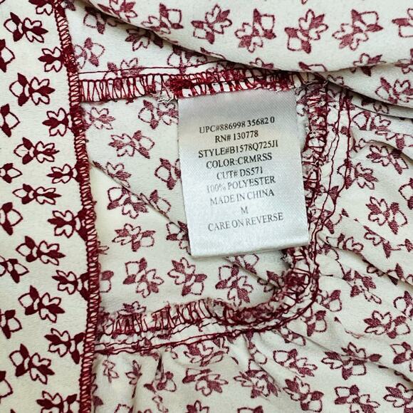 About A Girl Flowy Boho Peasant Popover Blouse, 3/4 Bell Sleeves, Size M - Picture 4 of 10